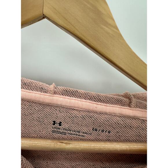 Under Armour Pink Loose Fit Quarter Zip Pullover Hoodie Women's Size Large L - Picture 5 of 9